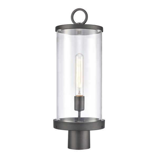 Elk Showroom Hopkins 2075'' High 1Light Outdoor Post Light, Charcoal Black 89496/1